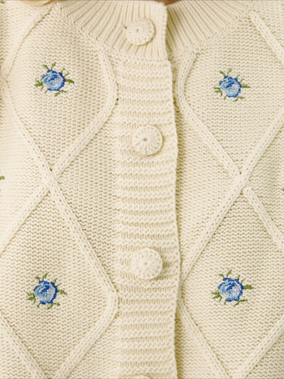 Fiorella™ – Cardigan Ricamato a Fiori