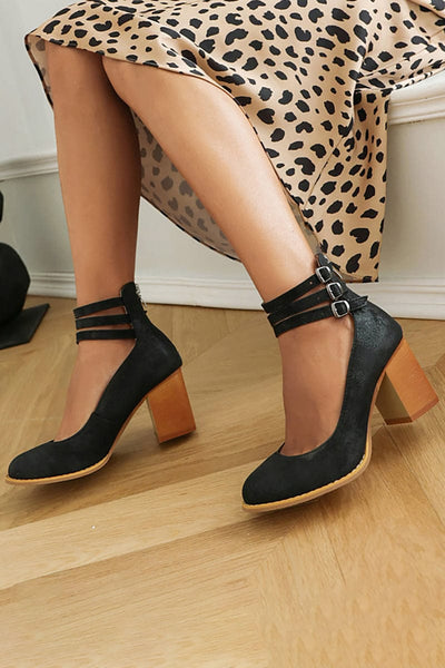 Ariana™ |  Triple Buckle Heels