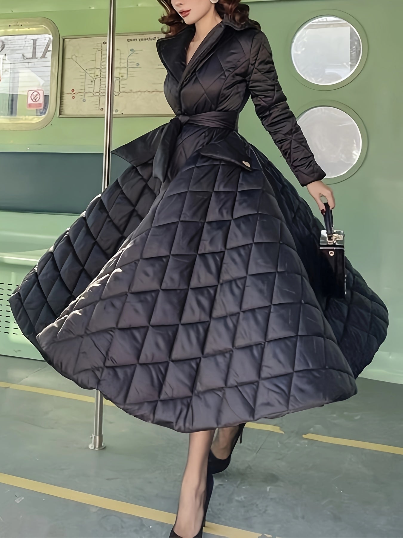 Valentina™ – Cappotto Trapuntato Lungo