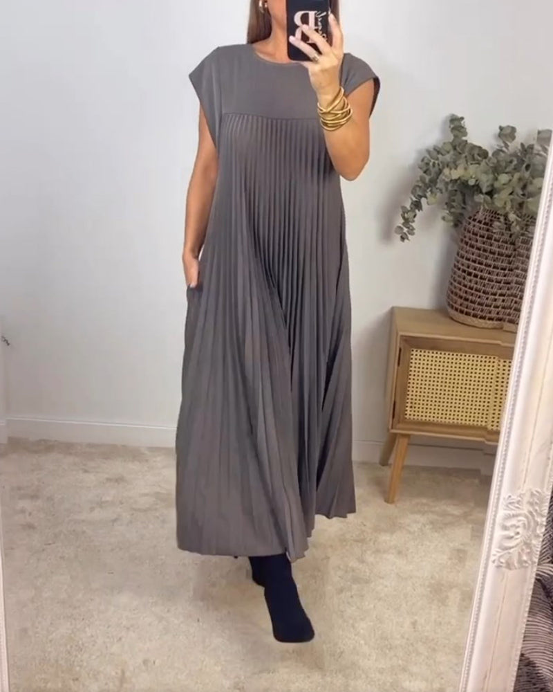 Iliana™- Elegant Long Pleated Dress