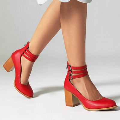 Ariana™ |  Triple Buckle Heels