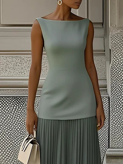 ELVIRA™ | Vestito lungo plissettato di design