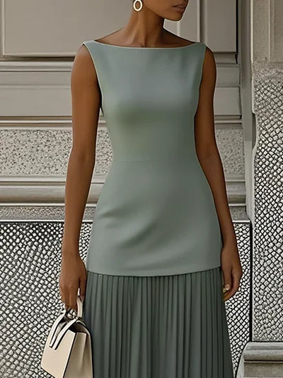 ELVIRA™ | Vestito lungo plissettato di design