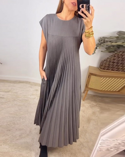 Iliana™- Elegant Long Pleated Dress