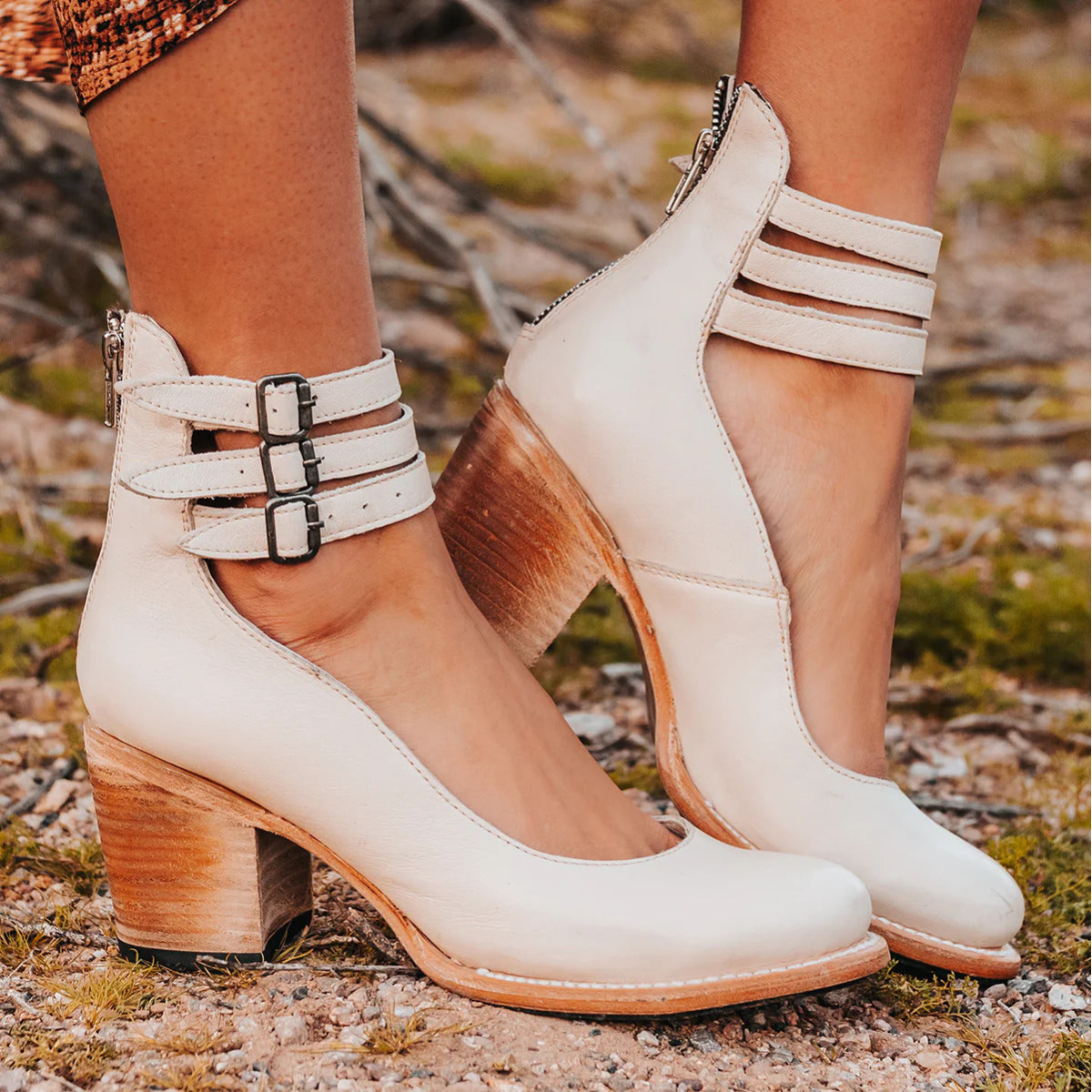Elsa™ | Vintage Leather Strap Heels