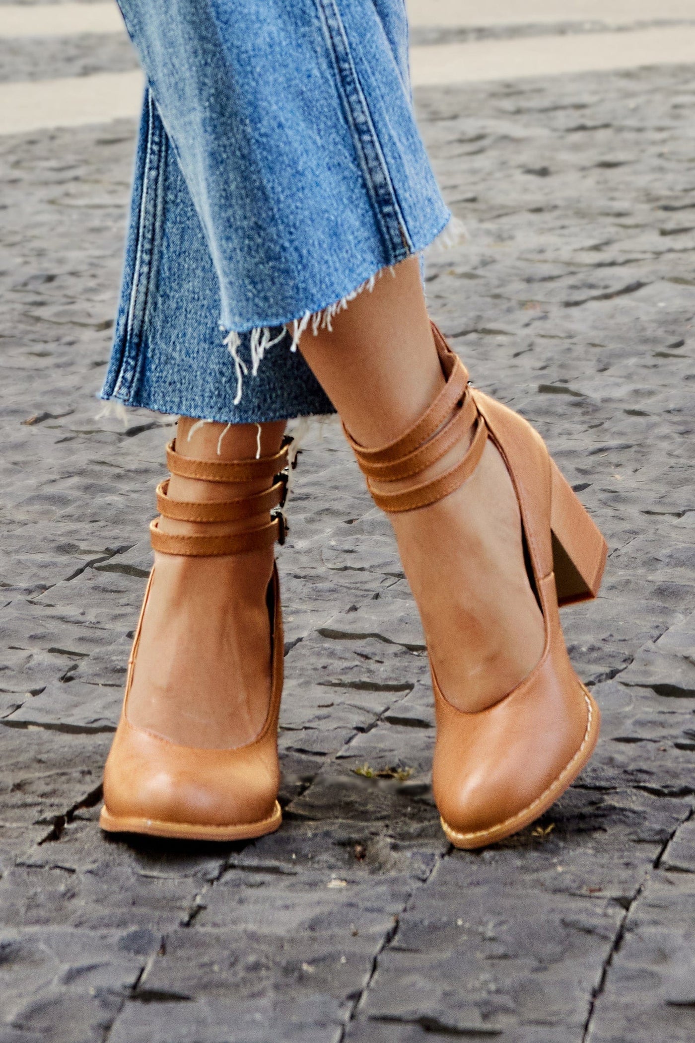 Ariana™ |  Triple Buckle Heels