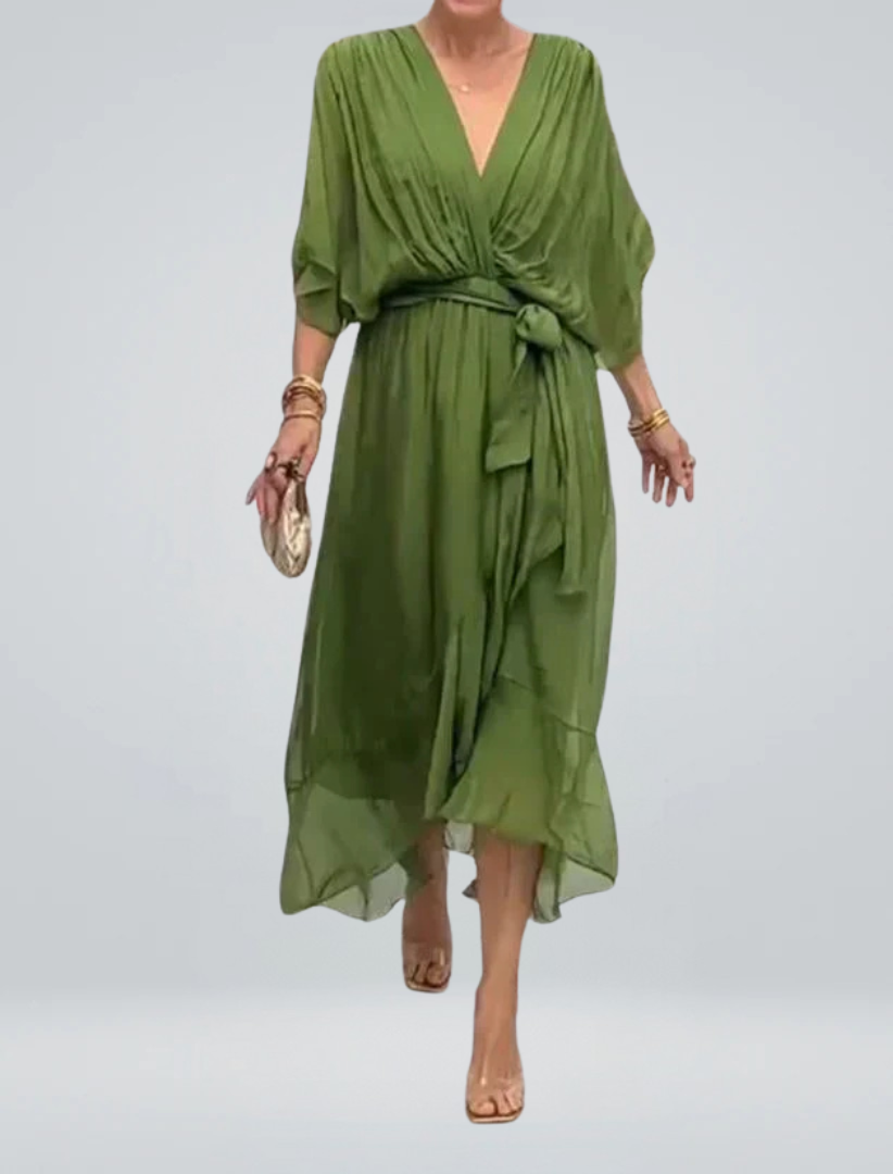 GINEVRA™ | Elegante Abito Lungo con Scollo Femminile