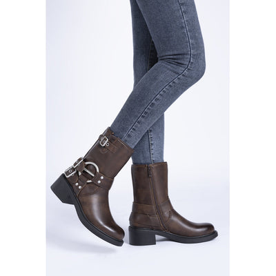 Milja Dame biker boots 68242 - Brown