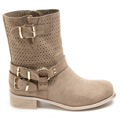 Malou women's biker boots 9636A - Khaki