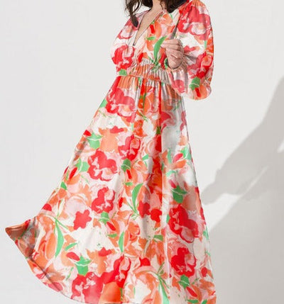 Nina™ - Elegant Dress with Floral Print