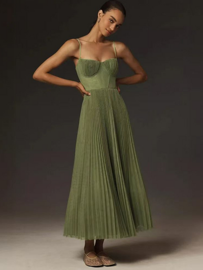 Olivia™ - Long Pleated Dress