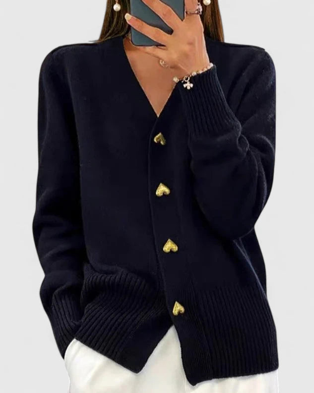 Clarisa™ – Button-Detail Knit Cardigan