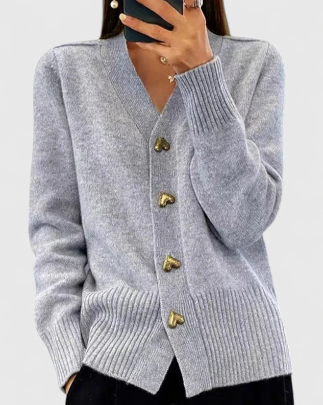 Clarisa™ – Button-Detail Knit Cardigan