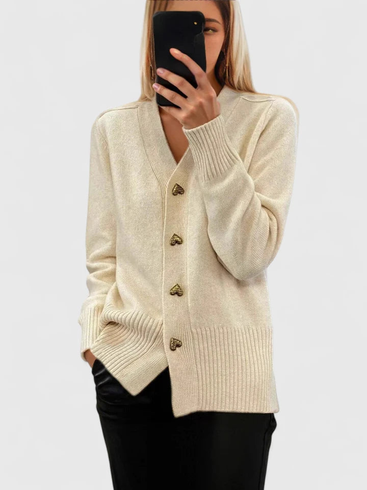 Clarisa™ – Button-Detail Knit Cardigan