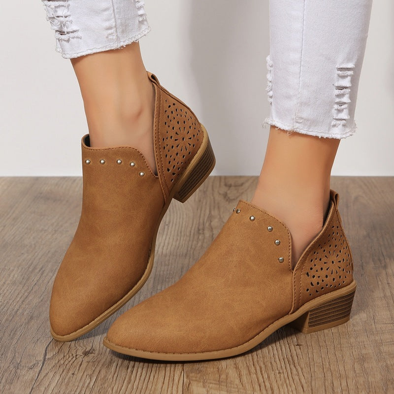 Caitlin™ | Low Cut Perforated Ankle Boot