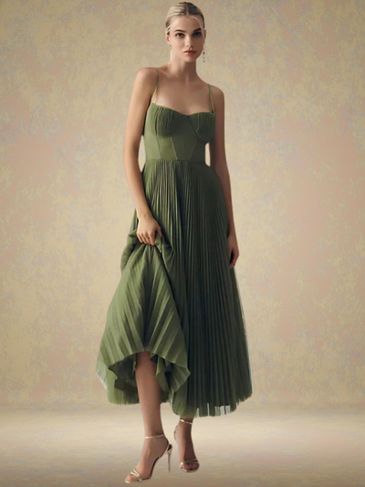 Olivia™ - Long Pleated Dress