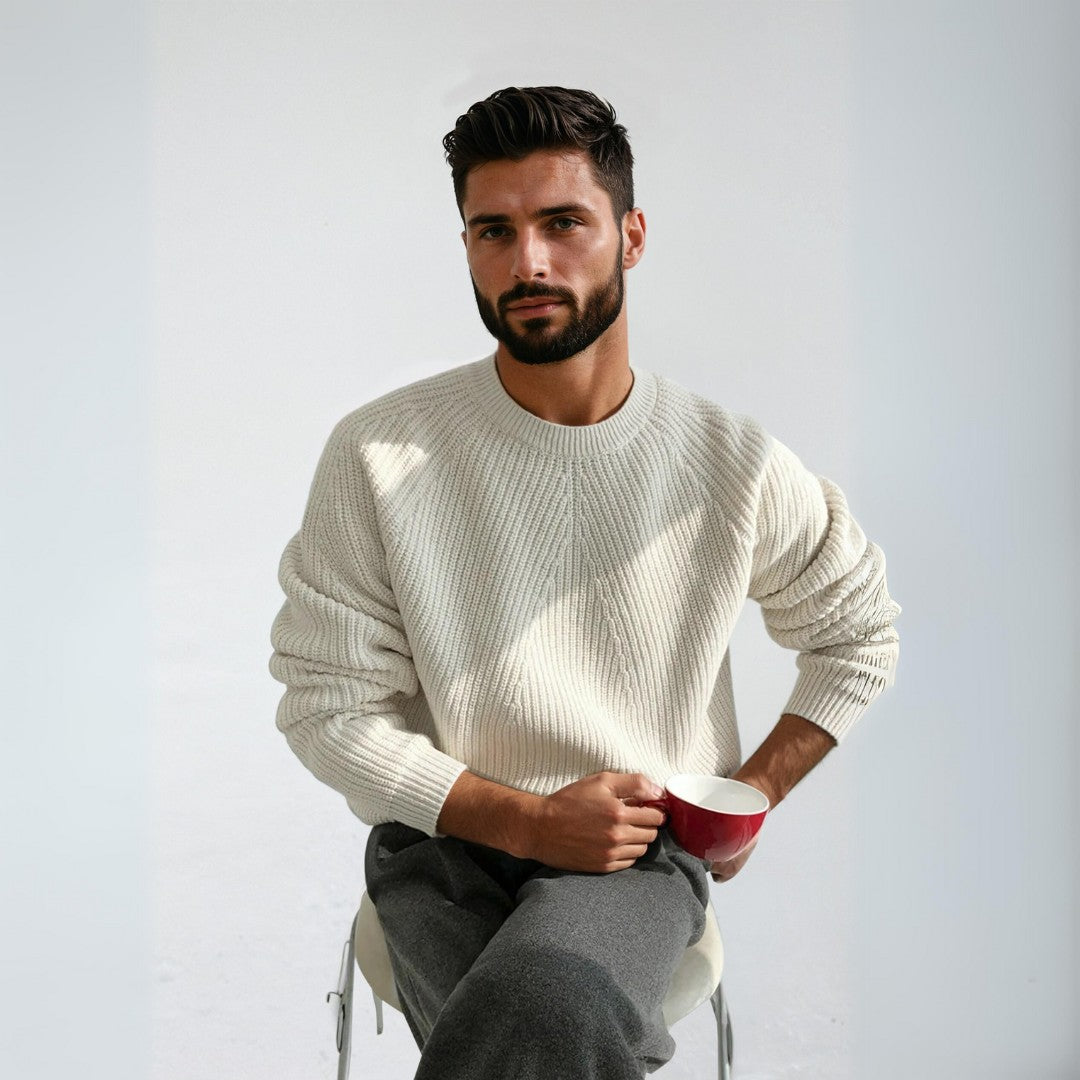 LUCA | MAGLIONE A MAGLIA CON SCOLLO ROTONDO