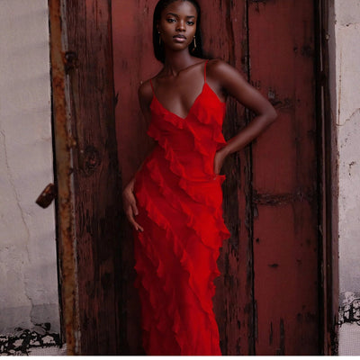 Violeta™ - Elegant Long Dress with Ruffles