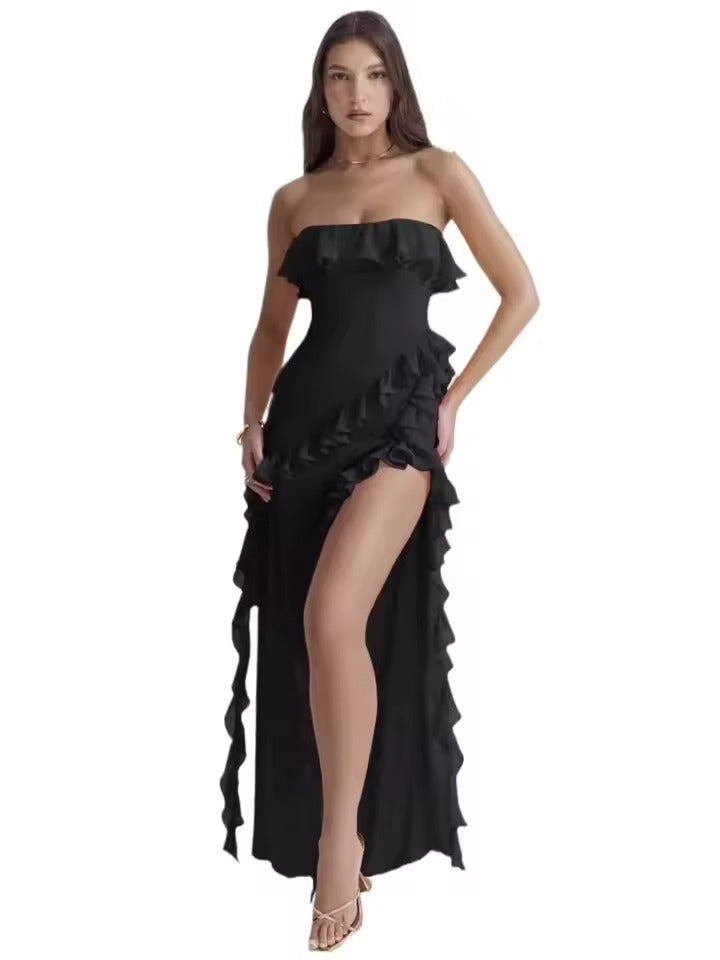 Raquel™ - Long Honor Word Dress with Ruffles