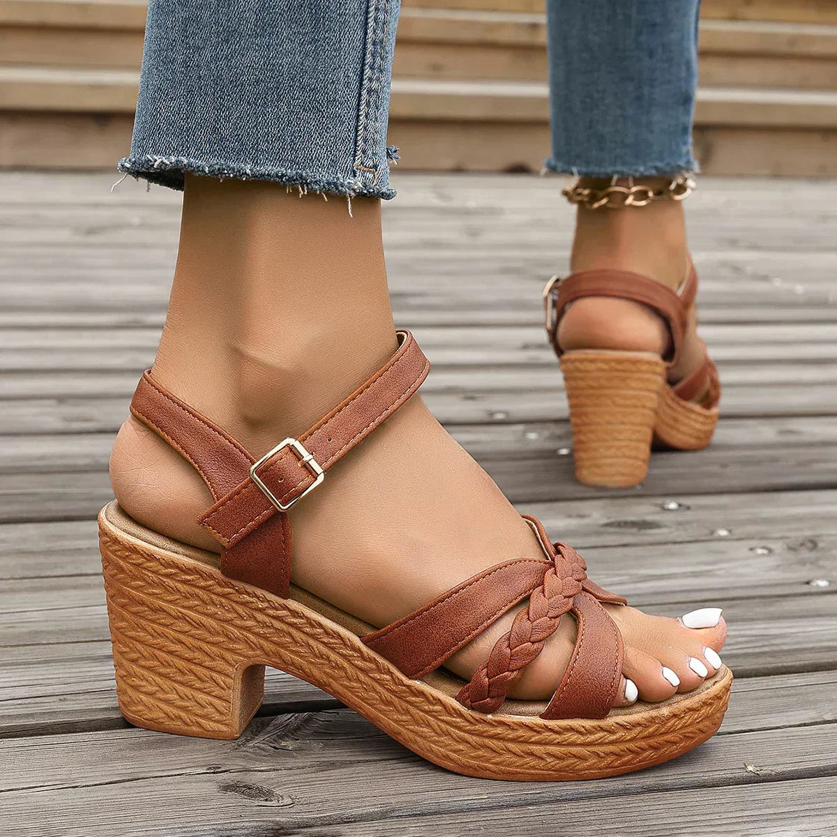 MELODIE™ | Braided Strap Platform Sandals