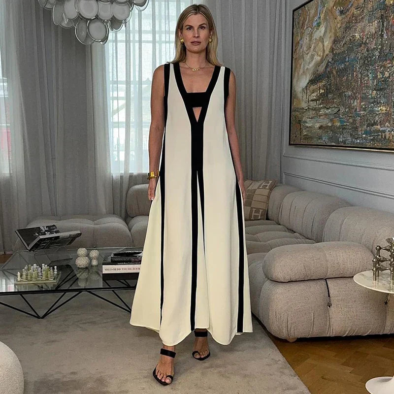 Sonia™ - Long Dress with Deep V-Neck