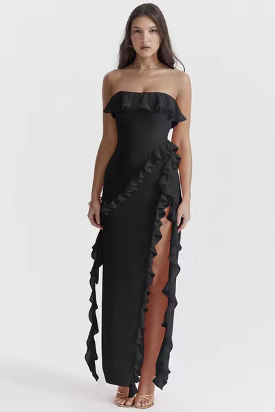Raquel™ - Long Honor Word Dress with Ruffles