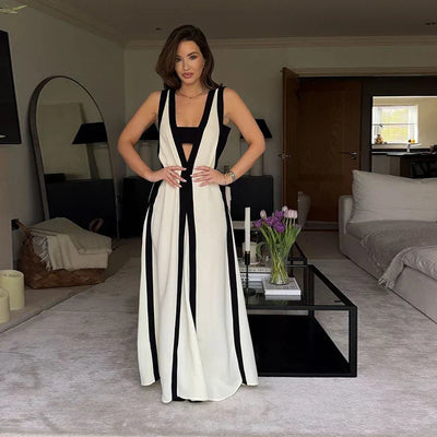 Sonia™ - Long Dress with Deep V-Neck