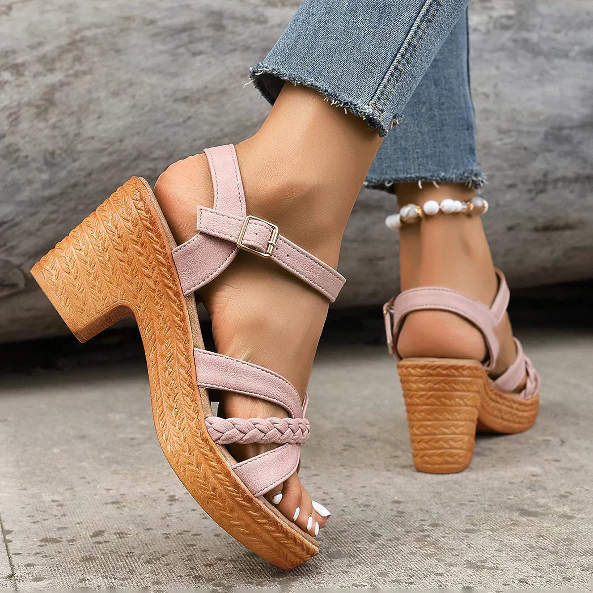 MELODIE™ | Braided Strap Platform Sandals
