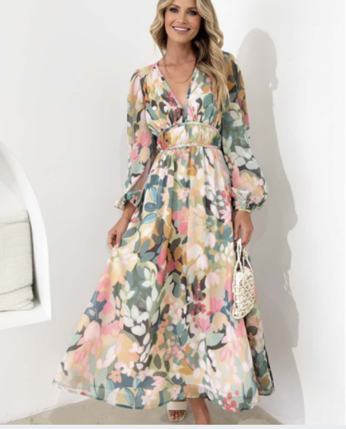 Nina™ - Elegant Dress with Floral Print