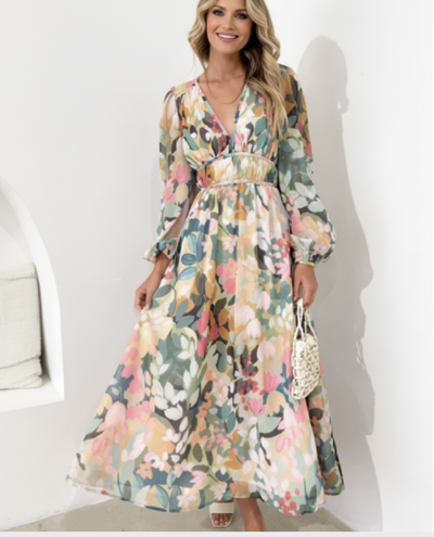 Nina™ - Elegant Dress with Floral Print