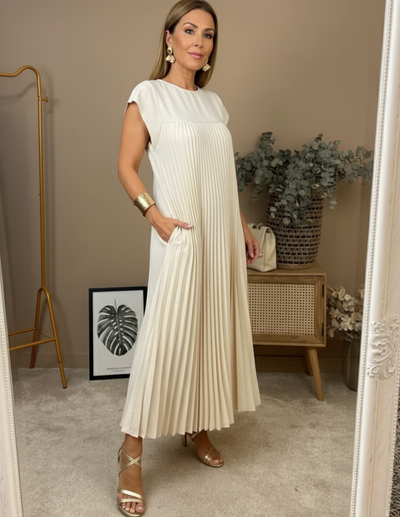 Iliana™- Elegant Long Pleated Dress