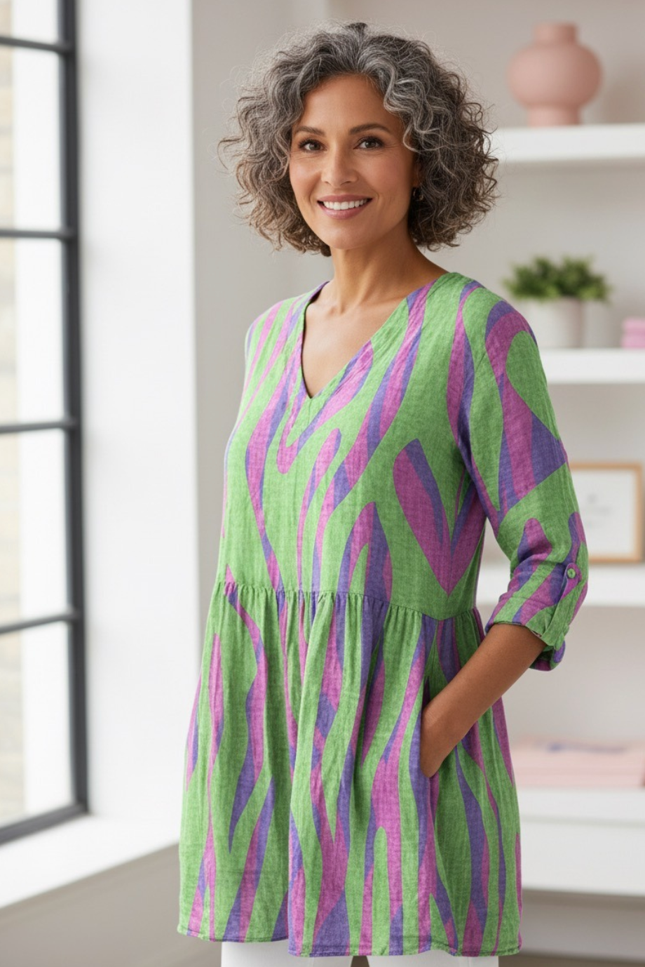 Gisella™ | Long Sleeve V-Neck Shirt