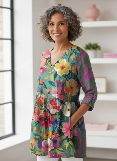 Ines™ | Long Sleeve V-Neck Shirt