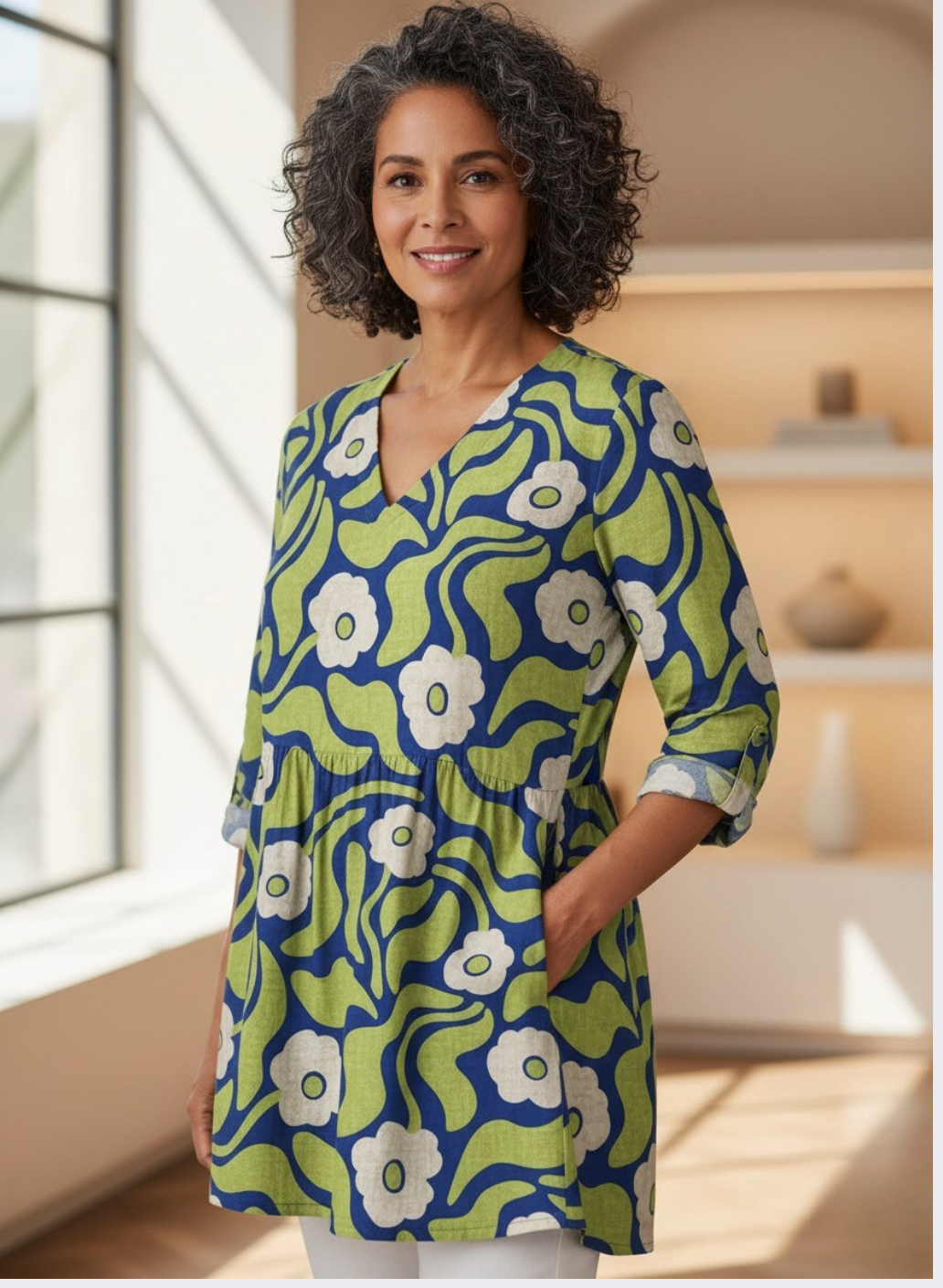 Galina™| Long Sleeve V-Neck Shirt