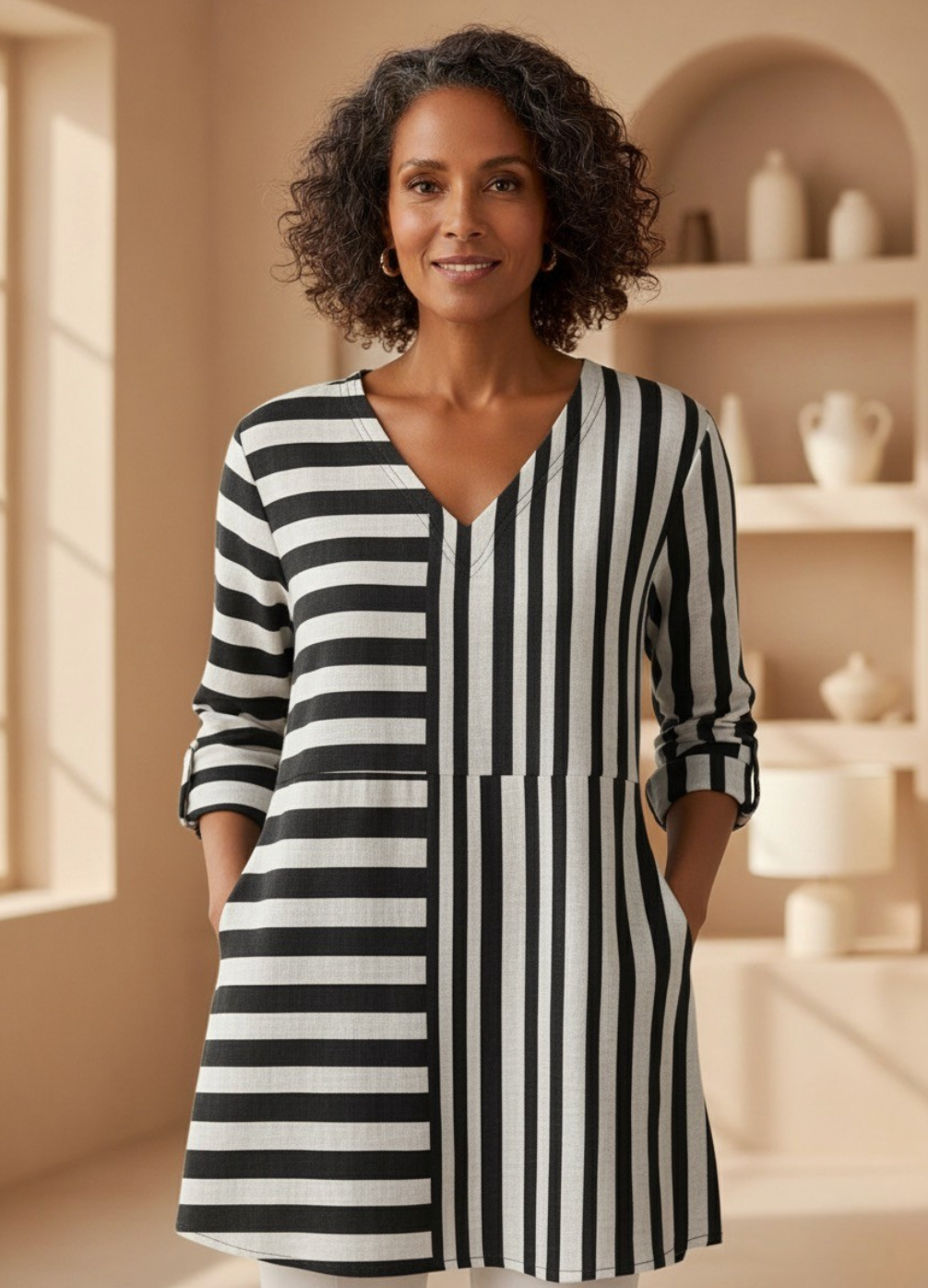 Capri™| Long Sleeve V-Neck Shirt