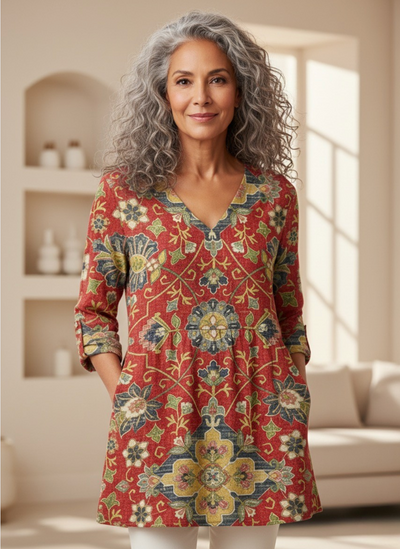 Dahlia™| Long Sleeve V-Neck Shirt