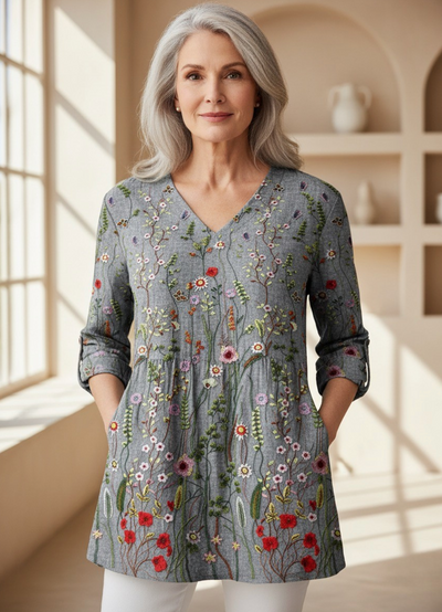 Lana™ | Long Sleeve V-Neck Shirt