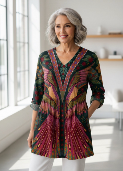 Adrianna™| Long Sleeve V-Neck T-Shirt