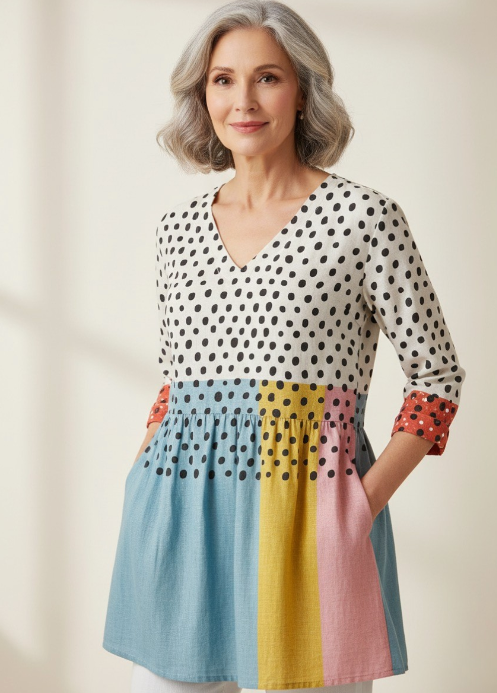 Elowen™ | Long Sleeve V-Neck Shirt