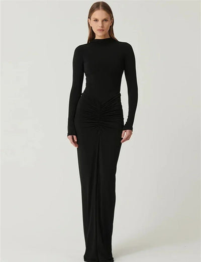 Regina™ - Elegant Long Dress with Ruching