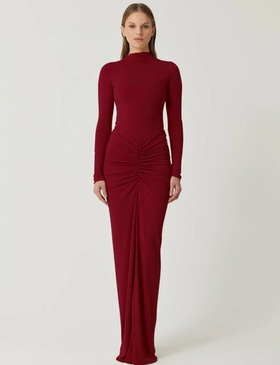 Regina™ - Elegant Long Dress with Ruching