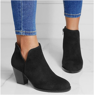 Hailey™ | Pointed Ankle Boot With Suede Effect