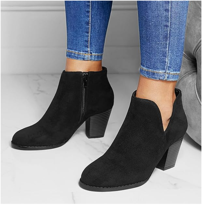 Hailey™ | Pointed Ankle Boot With Suede Effect