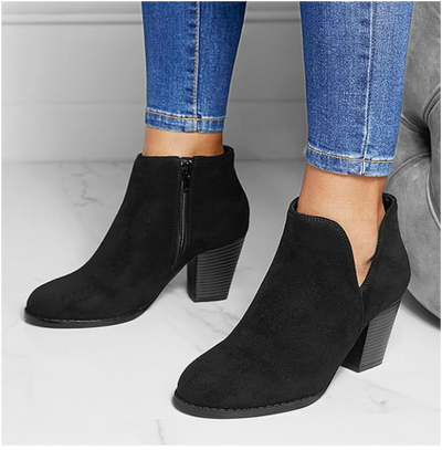 Hailey™ | Pointed Ankle Boot With Suede Effect