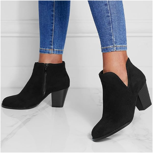Hailey™ | Pointed Ankle Boot With Suede Effect