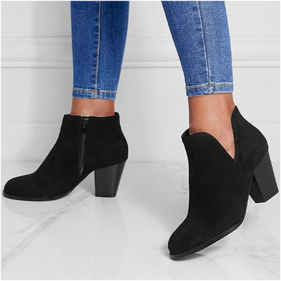 Hailey™ | Pointed Ankle Boot With Suede Effect