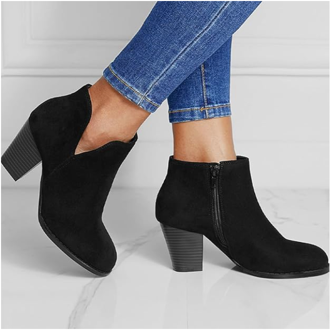 Hailey™ | Pointed Ankle Boot With Suede Effect