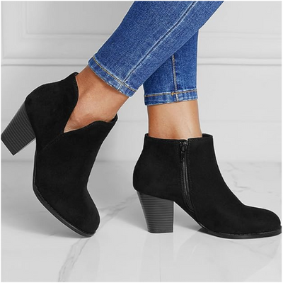 Hailey™ | Pointed Ankle Boot With Suede Effect