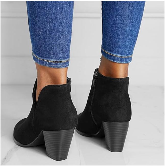 Hailey™ | Pointed Ankle Boot With Suede Effect