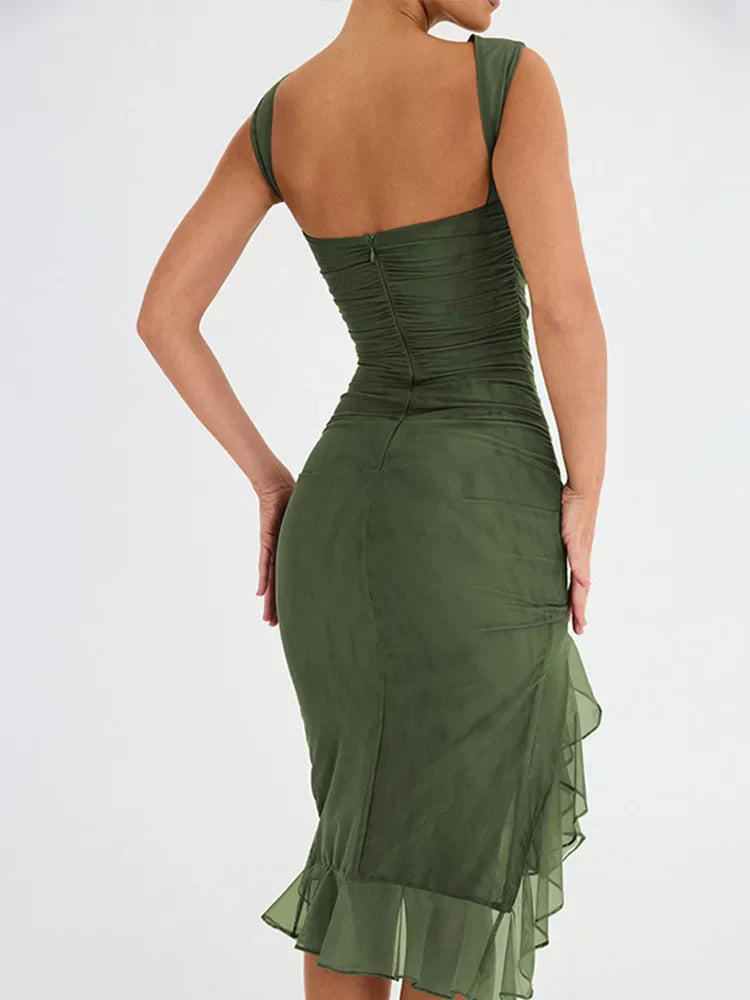 Danna™ - Midi Dress with Ruffles